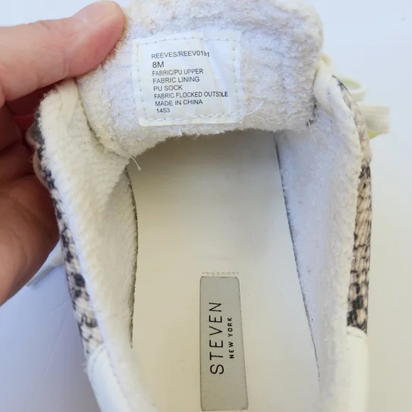 Steven New York By Steve Madden Neon Star Snakeskin Fabric Print Sneakers 8 M - Picture 7 of 16